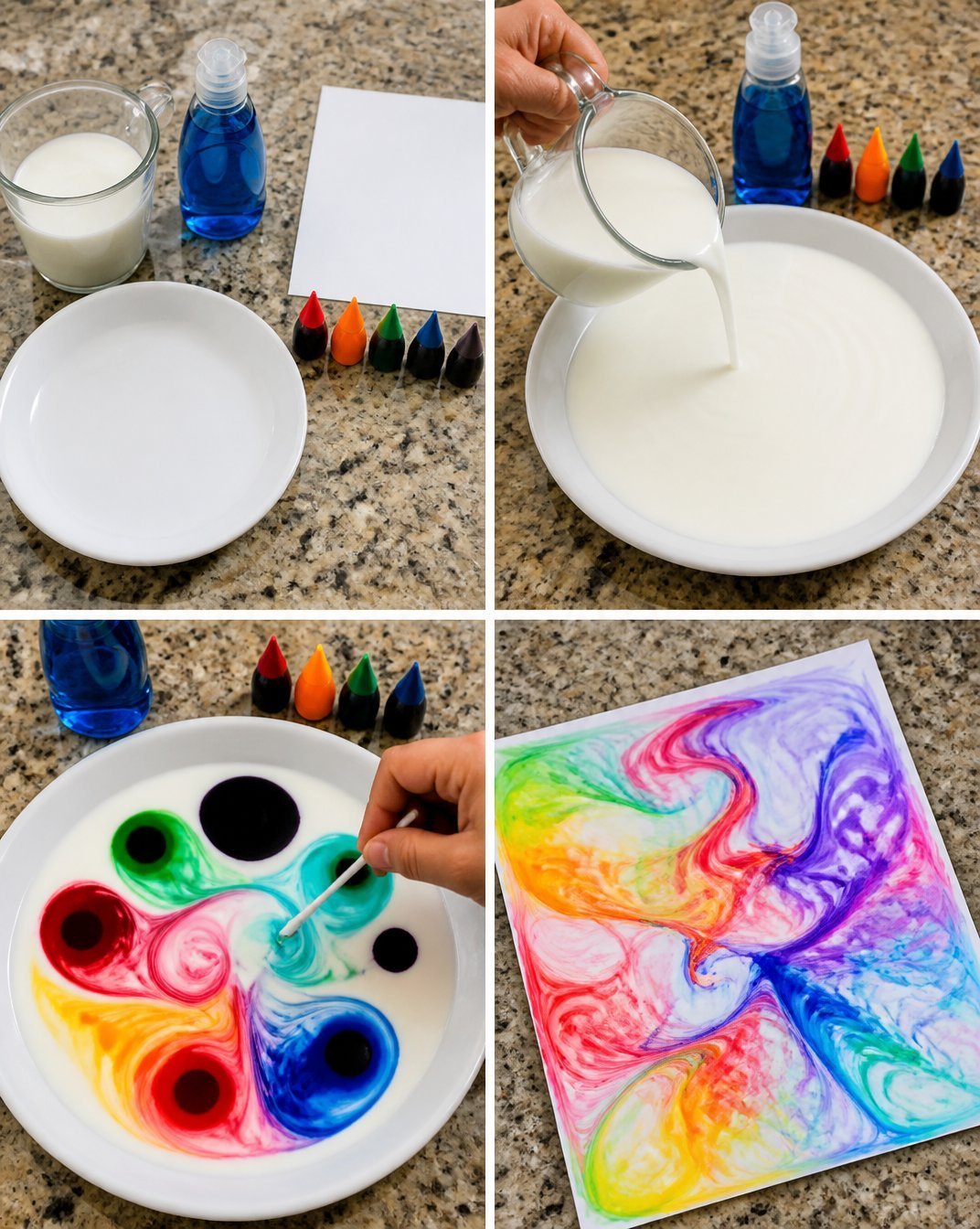 Rainbow Milk Swirl Print: How to Make 3 Magical Rainbow Milk Swirl Print