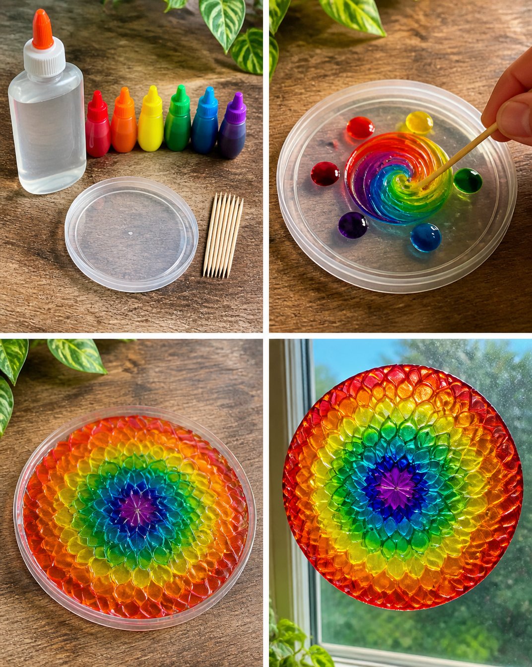 Vibrant Rainbow Mandala Window Art for Home Decor 16 Colorful Rainbow Mandala Window Art for Home Decor