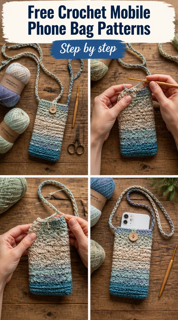 Free Crochet Mobile Phone Bag Patterns 5 15 FREE crochet mobile phone bag patterns