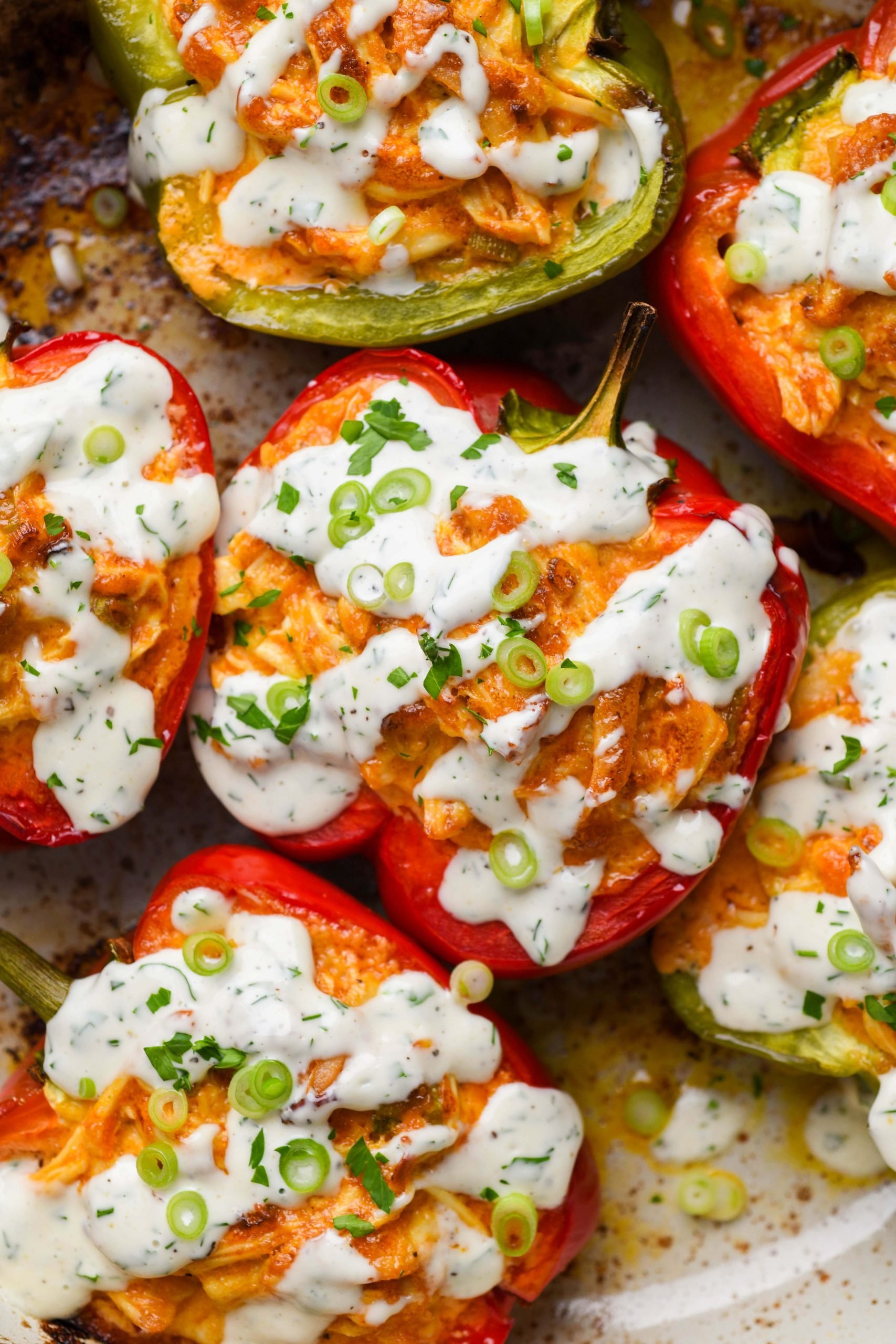 Poivrons Farcis au Poulet Buffalo