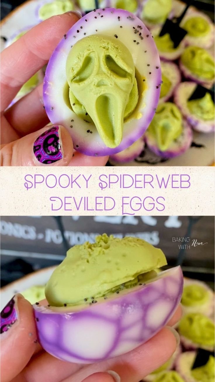 Spooky Spiderweb Deviled Eggs | Halloween