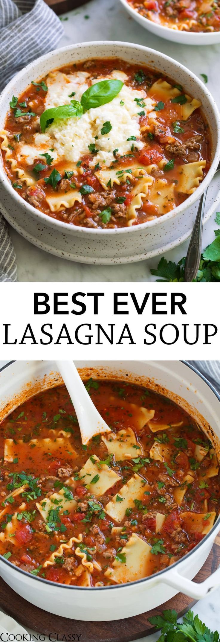 Delicious Lasagna Soup Recipe | Soup to serve with lasagna, Sides to go with lasagna soup, Italian lasagna soup ideas