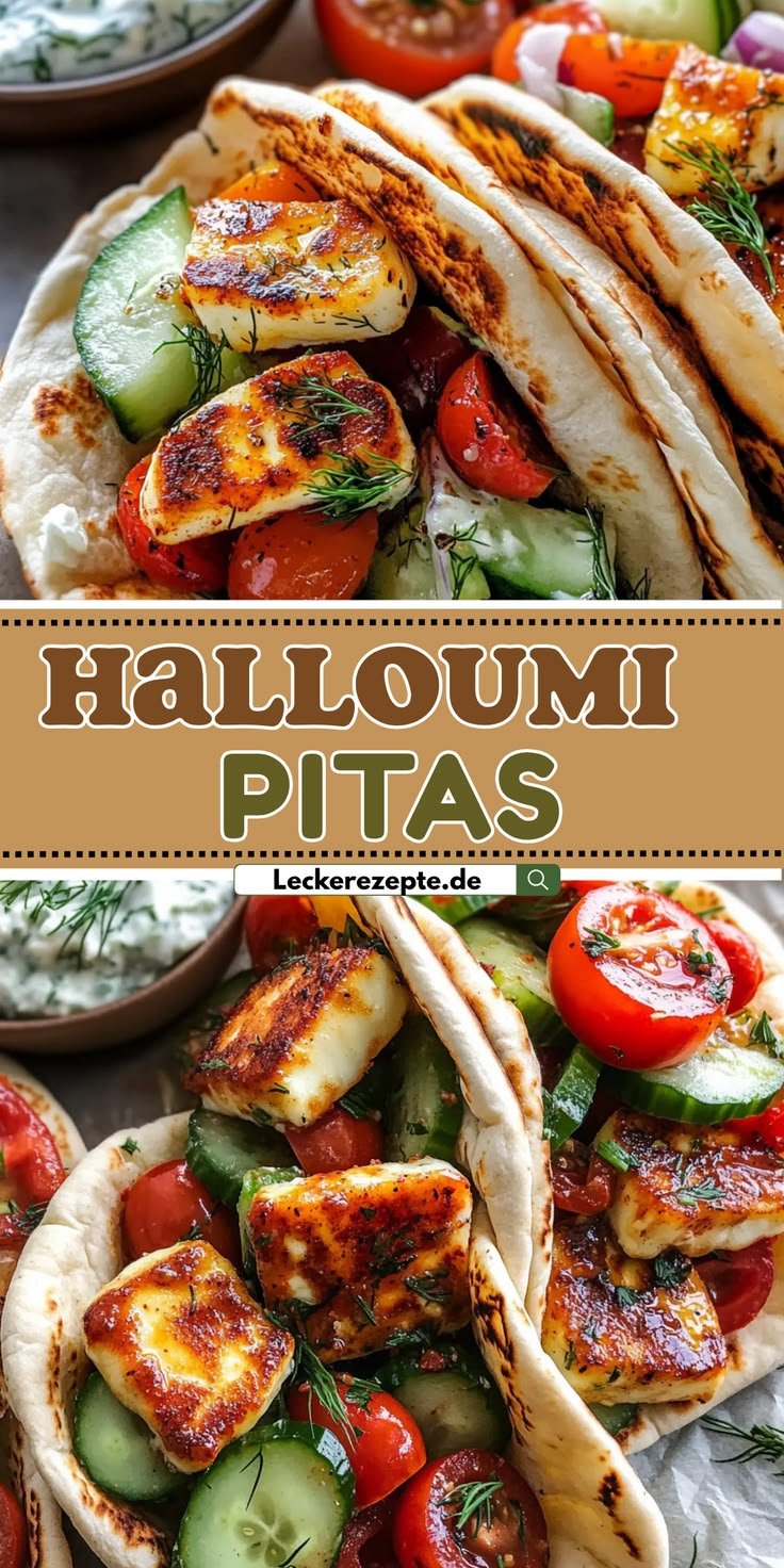 Mediterrane Halloumi-Pitas – Frische Fladenbrote mit Gegrilltem Halloumi