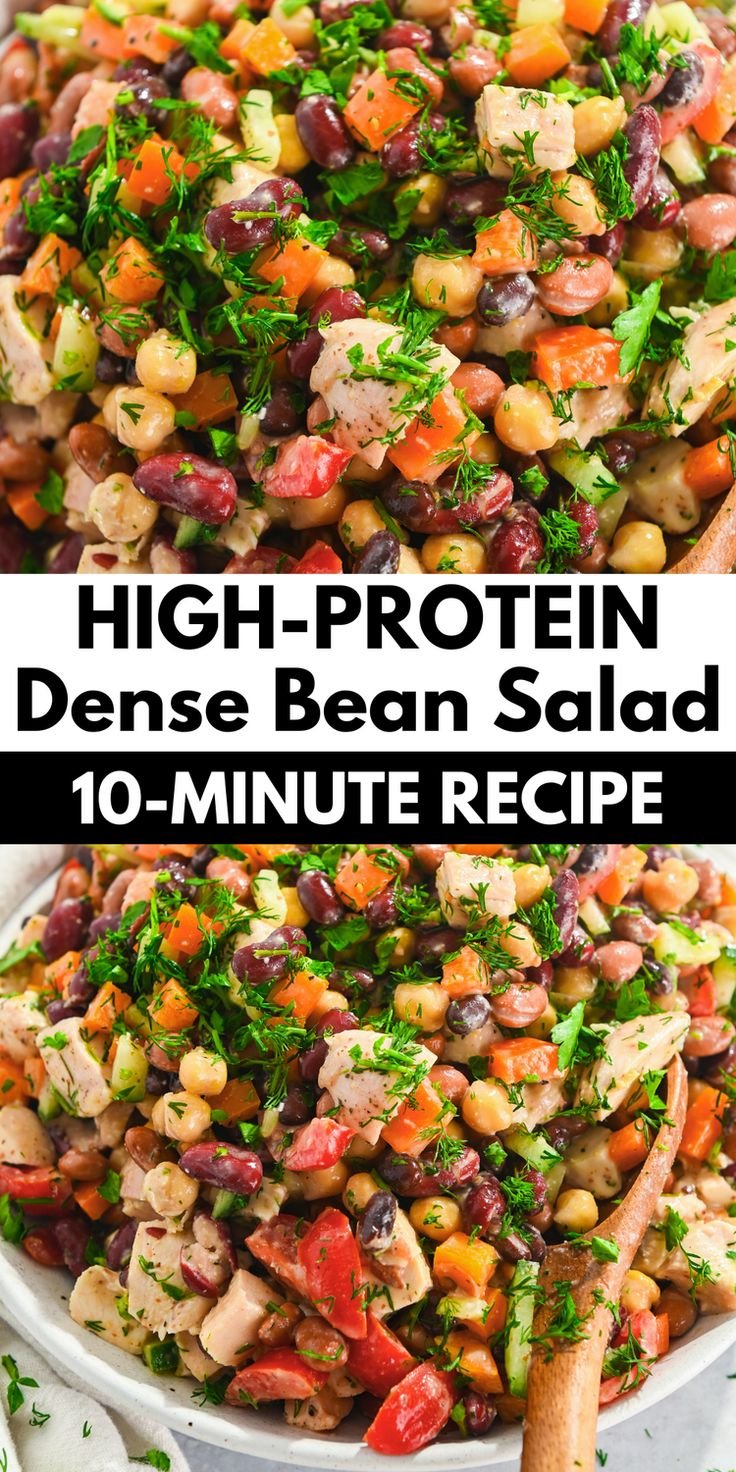 High-Protein Dense Bean Salad with Chicken