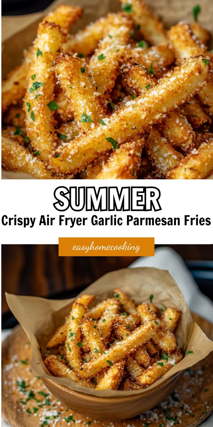 French fries in air fryer | Garlic parmesan french fries air fryer, Best air fried garlic parmesan fries, Easy recipes dinner air fryer
