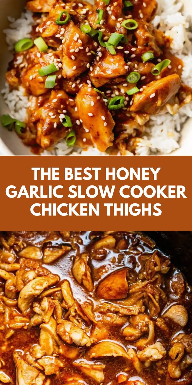 The Best Honey Garlic Slow Cooker Chicken Thighs (Melt-in-Your-Mouth!)