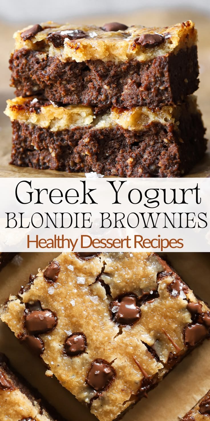 Greek Yogurt Blondie Brownies - Healthy Dessert Recipes Greek Yogurt
