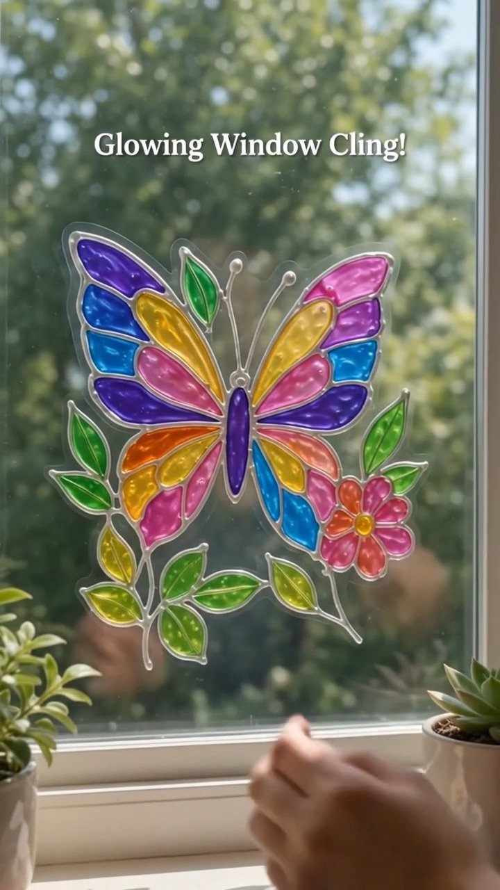 Simple outlines and translucent colors create the look of stained glass without the need for real glass pieces. 12 Simple outlines and translucent colors create the look of stained glass without the need for real glass pieces.