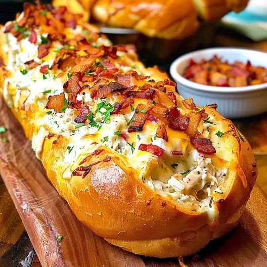 Chicken Bacon Ranch Stuffed Bread -