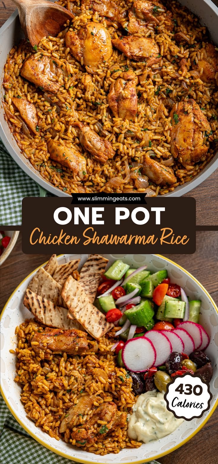 One Pot Shawarma Chicken and Rice Recipe | Middle eastern sumac chicken, Healthy chicken dinner sides, Dinners with sauce