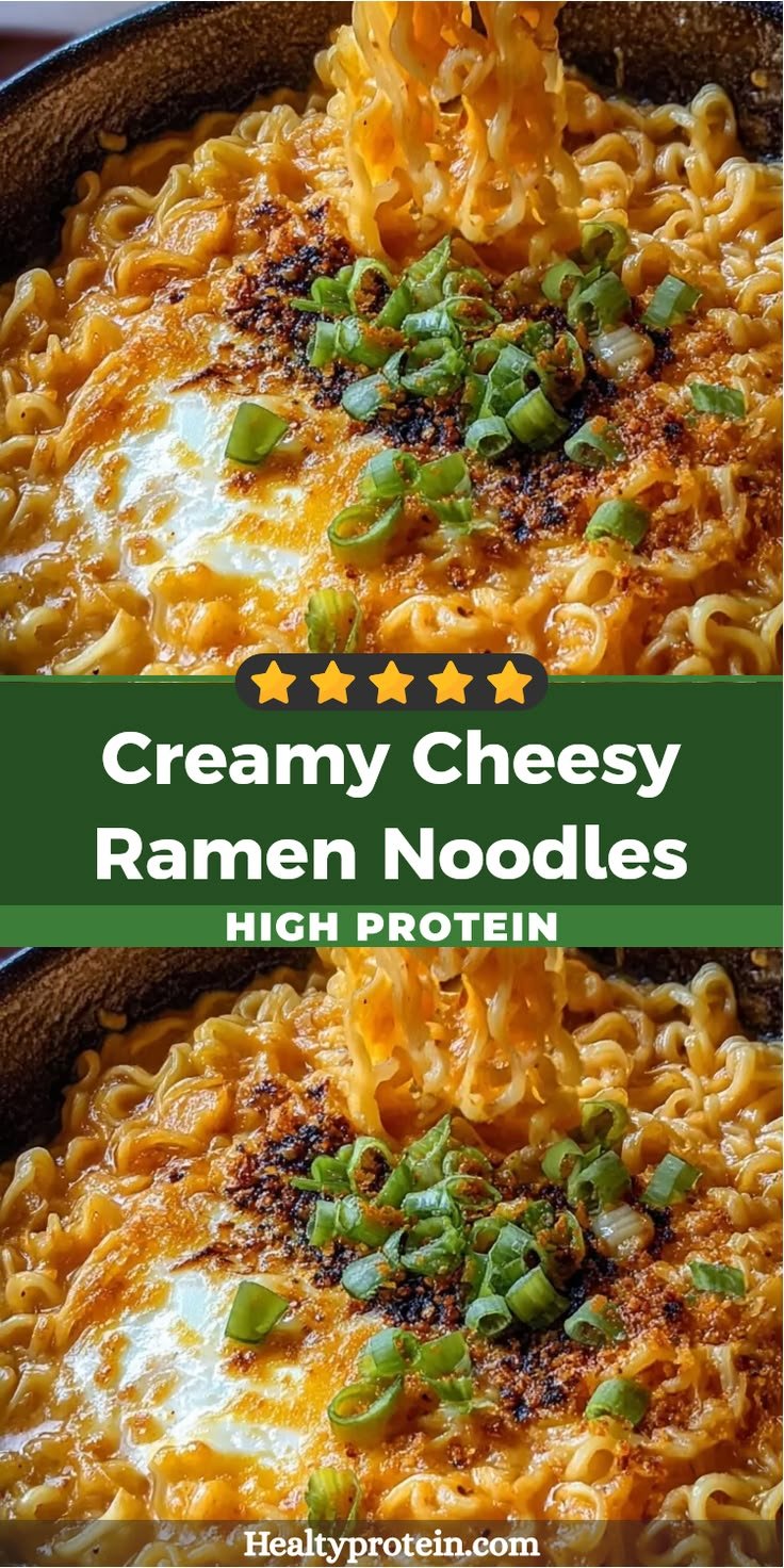 Creamy Cheesy Ramen Noodles with a Protein Boost