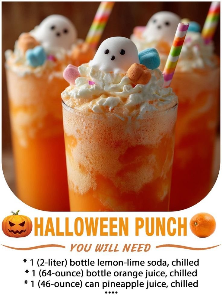 Halloween drink for kids with sprite | Ghost punch for halloween, Fun halloween drinks non alcoholic, Halloween punch recipes