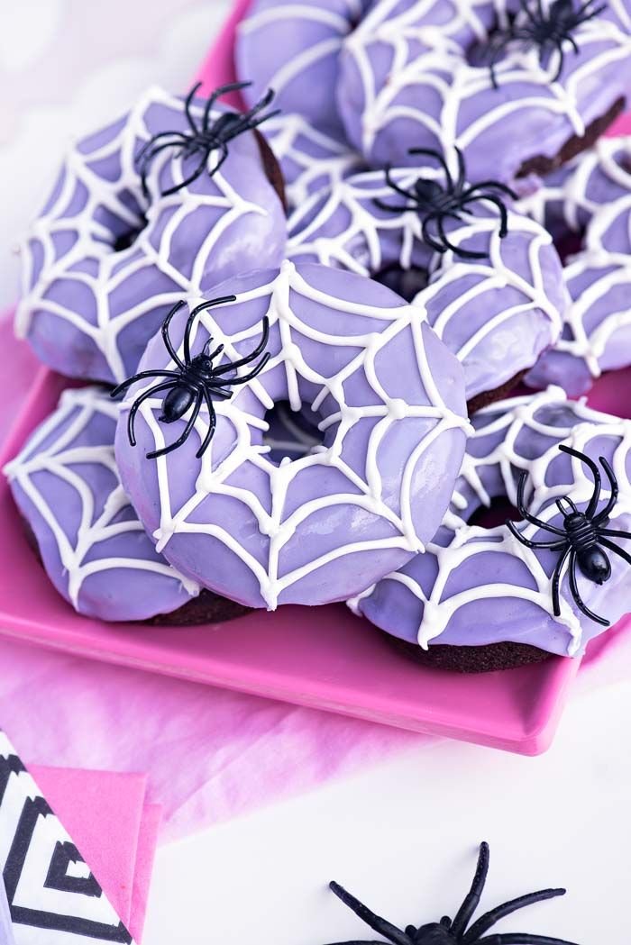 Chocolate Spider Web Doughnuts - Sprinkles For Breakfast