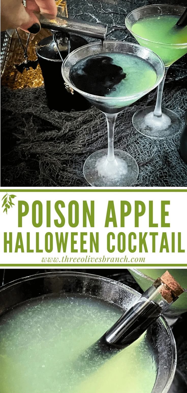 Gel Wax Candles in Martini Glasses | Apple halloween drinks, Poison apple halloween martini, Halloween cocktails