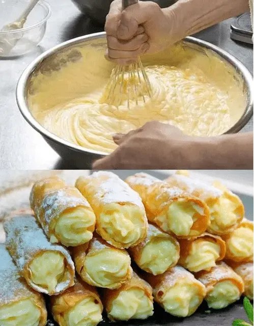 Italienisches Gebäck mit Vanillecreme Süße Versuchung