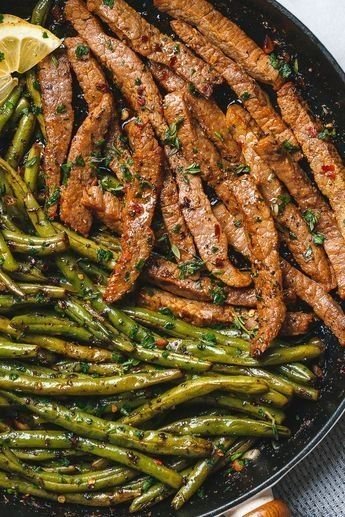Garlic Butter Steak and Green Beans Recipe