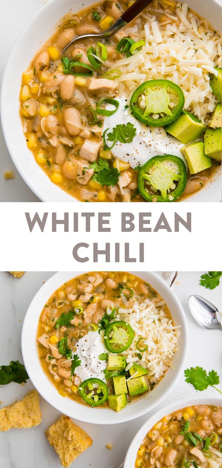 White Bean and Chicken Chili | Chili recipe white bean, White bean chili winter meal, Chicken and white bean recipes