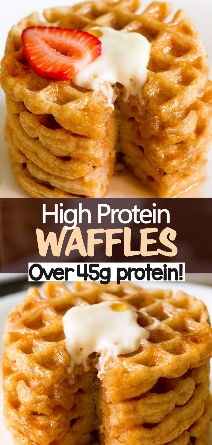 Easy Healthy Protein Waffles Recipe (With 45 Grams Protein) | Gluten free high protein waffles, Protein powder waffle recipe easy, Homemade waffle recipe healthy