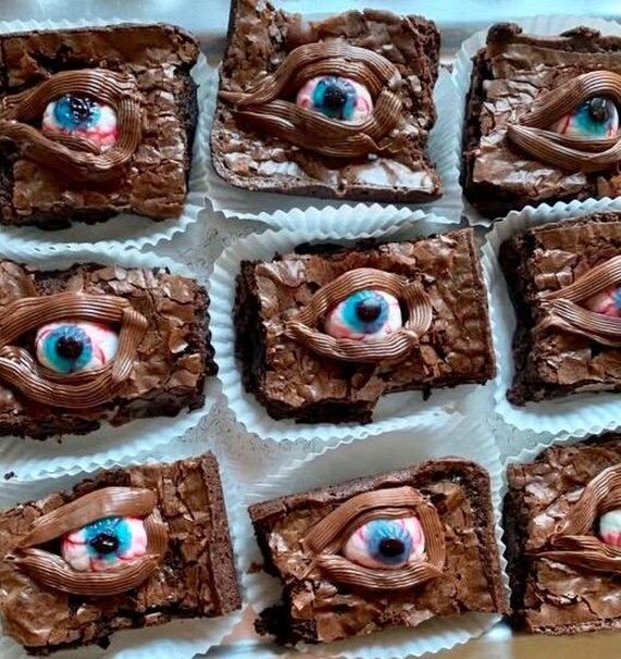 Spooky Halloween Brownies with Gummy Eyeballs Easy Family Recipe (PDF Download)