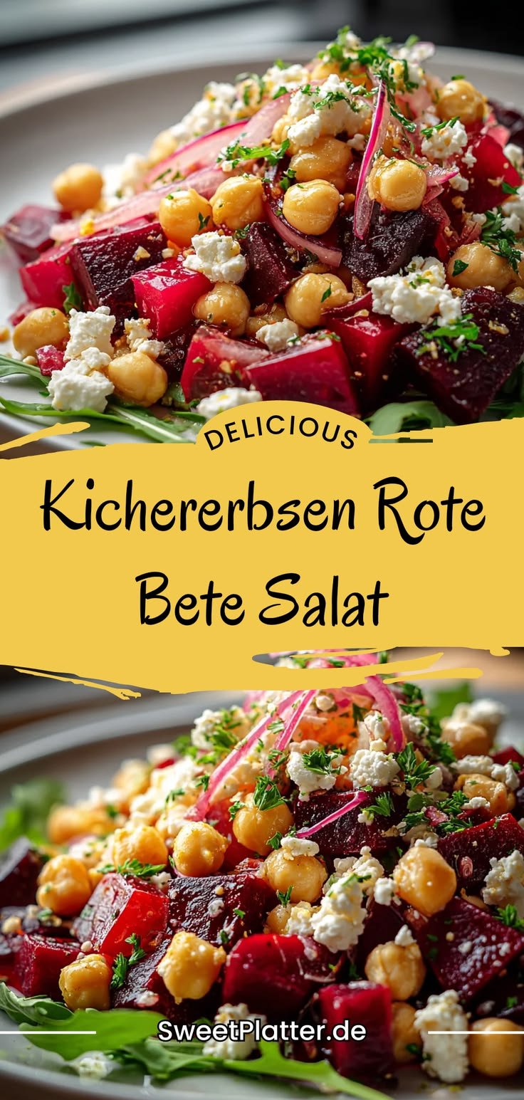 Kichererbsen Rote Bete Salat mit Feta ist unglaublich lecker