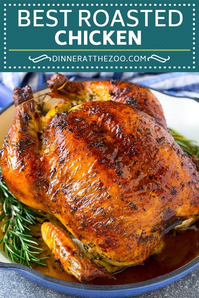Whole Roasted Chicken Recipe with Garlic and Herbs | Toasted chicken, How to roast chicken easily, How to make roasted chicken