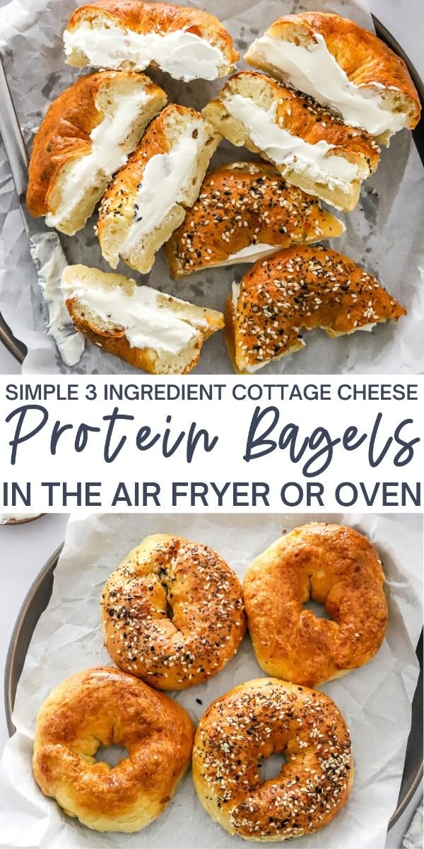 Simple 3 Ingredient Cottage Cheese Protein Bagels In The Air Fryer Or Oven