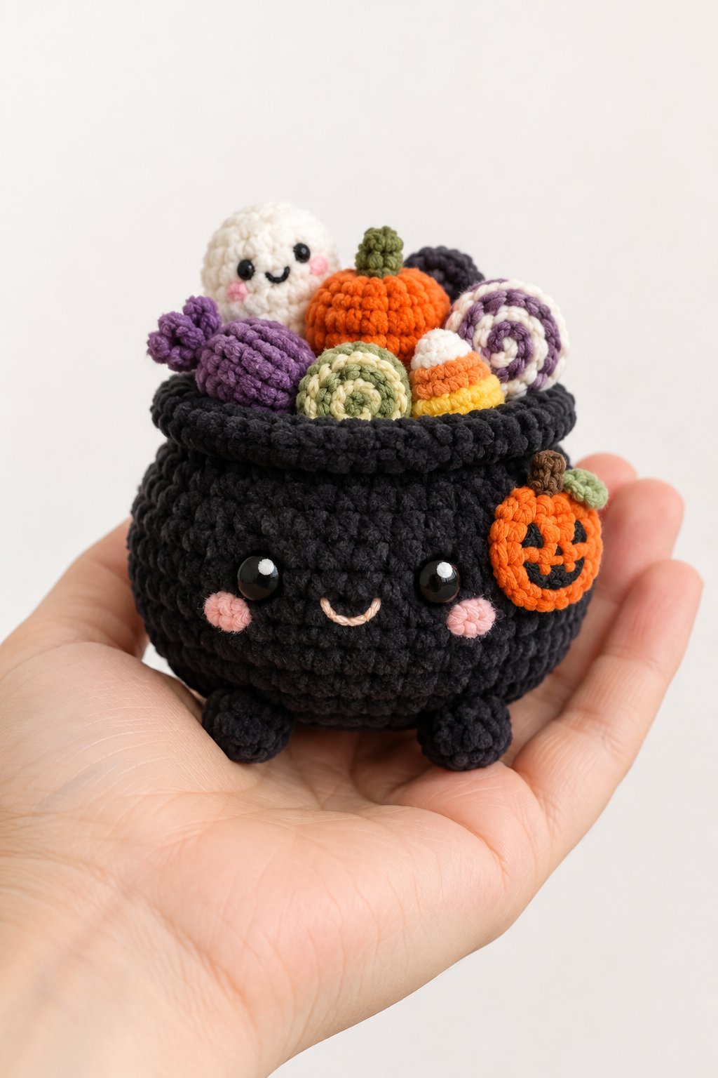 Crochet Halloween Candy Cauldron