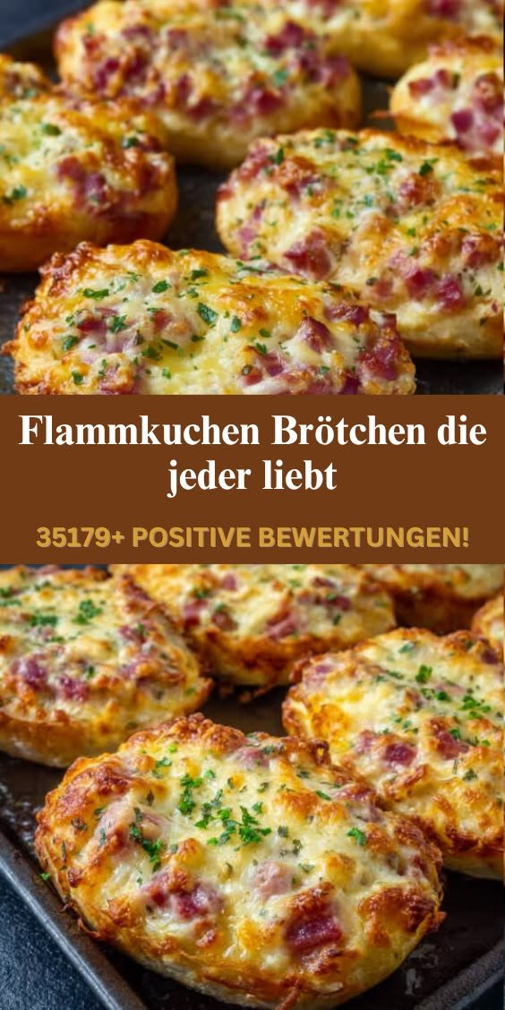 Diese Flammkuchen Brötchen sind das erste was auf jeder Party verschwindet