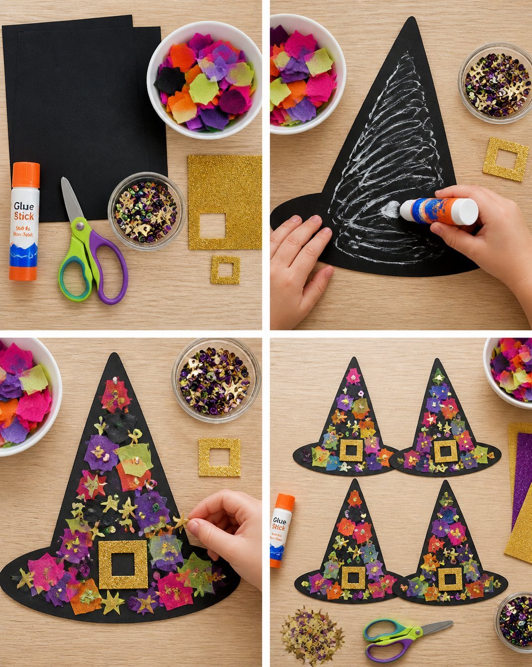 Witch Hat Collage Craft for Kids