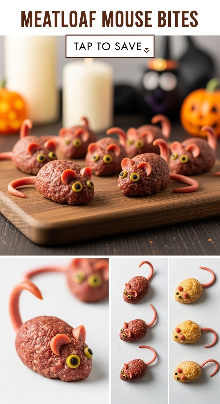 Meatloaf Mouse Bites 🐭 – Fun Halloween Recipe