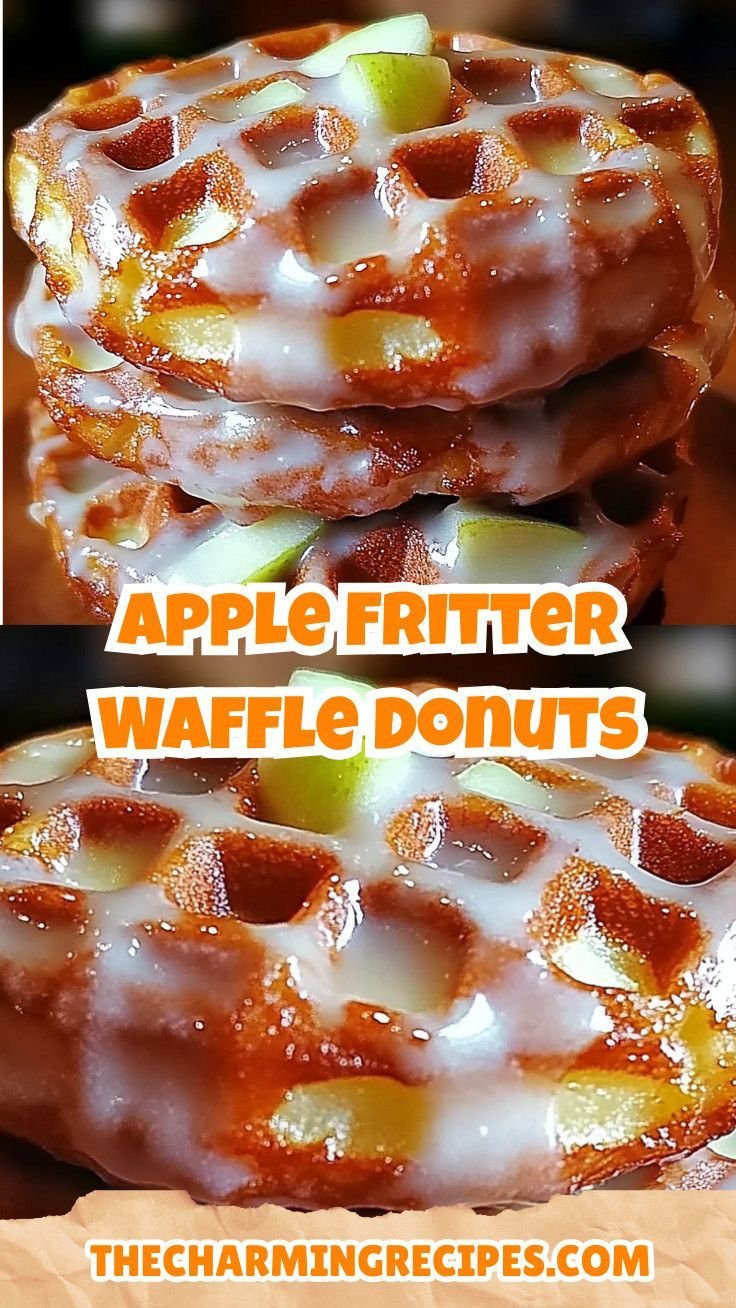 Apple Fritter Waffles | Frosted Apple Fritter Donuts Using Frozen Waffles, Waffle Maker Recipes, Breakfast Sweets