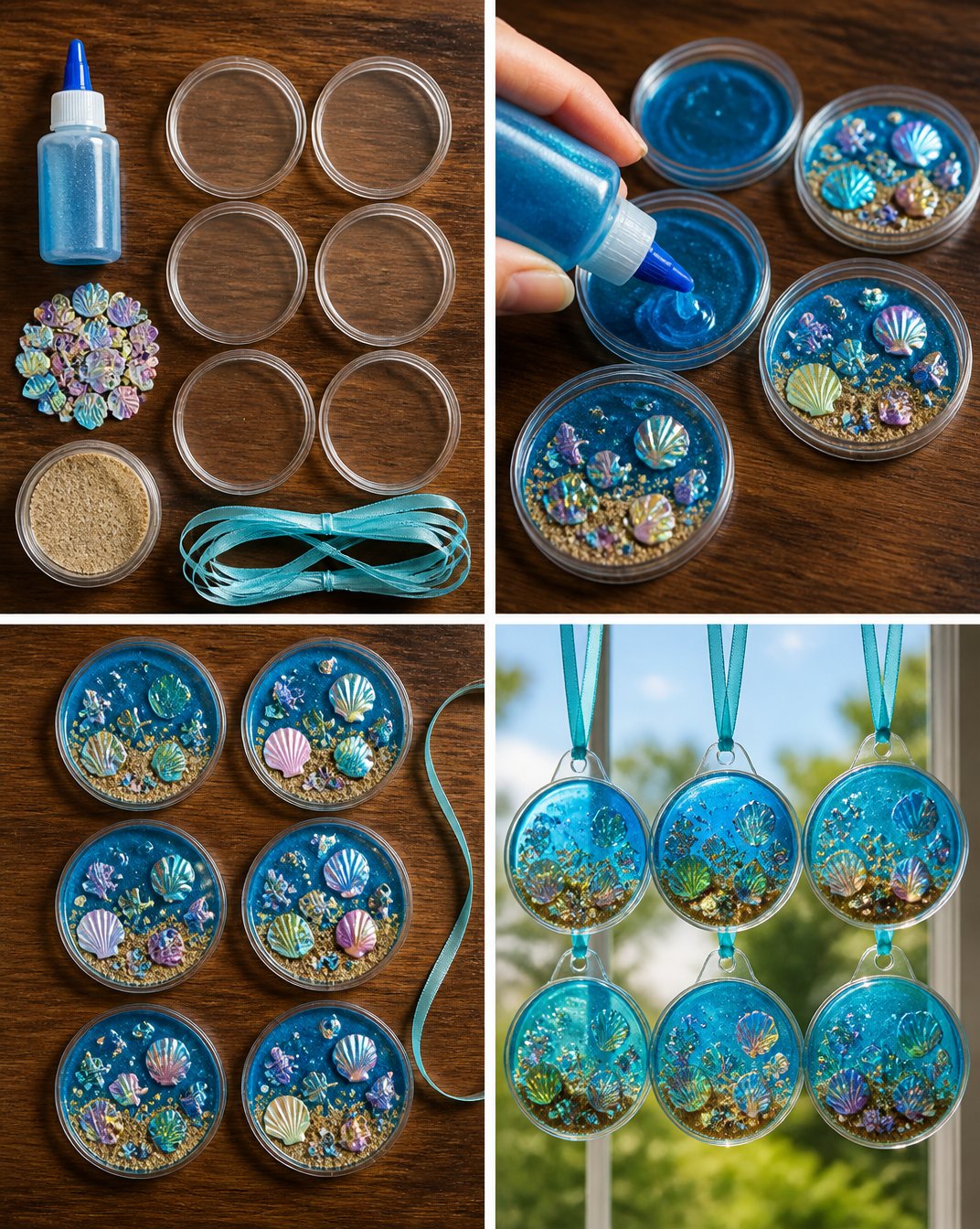 Eco-Friendly Ocean Suncatchers Made from Recycled Lids