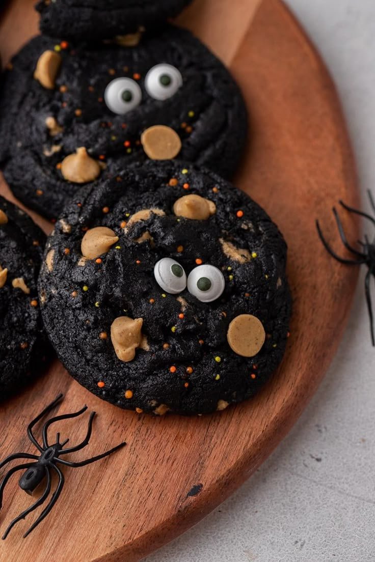 Spooky Black Halloween Monster Cookies