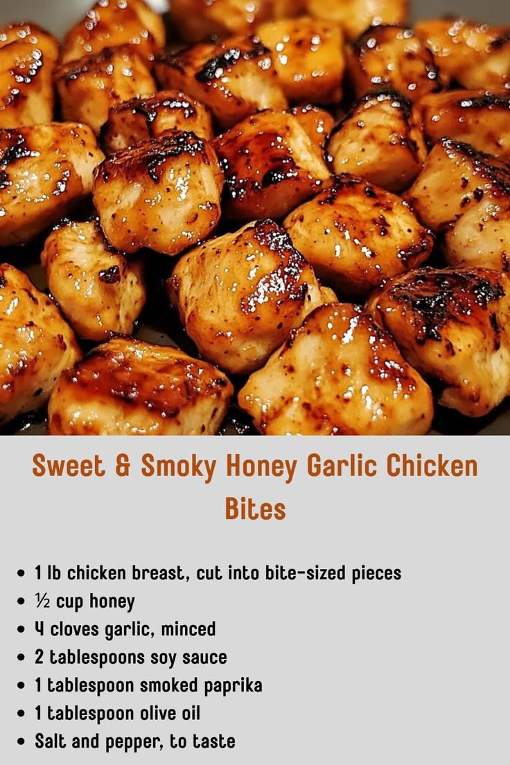 Sweet & Smoky Honey Garlic Chicken Bites