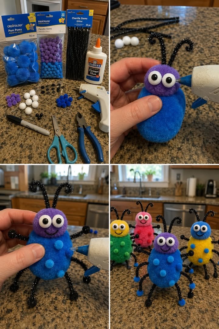 DIY Pom-Pom Bug Craft