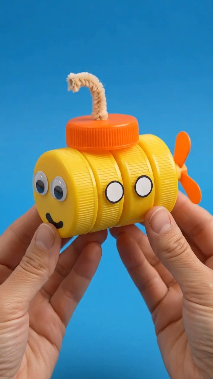 Plastic bottle caps become imaginative creations that encourage kids to explore colors, shapes, and hands-on creativity. 10 Plastic bottle caps become imaginative creations that encourage kids to explore colors, shapes, and hands-on creativity.