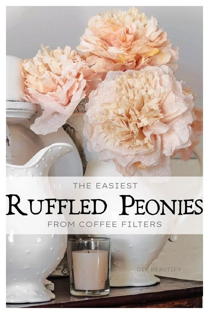 Coffee Filter Peony How to Make | Peony with Filters, DIY Coffee Filter Peonies How to Make, Fall Paper Flowers DIY