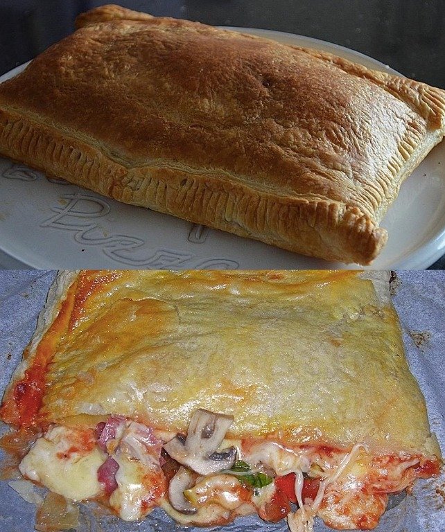 Calzone mit Blätterteig