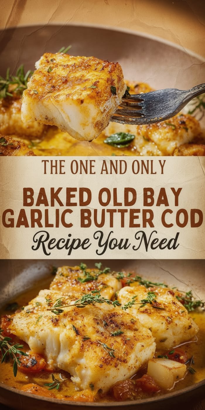 Old Bay Garlic Butter Baked Cod