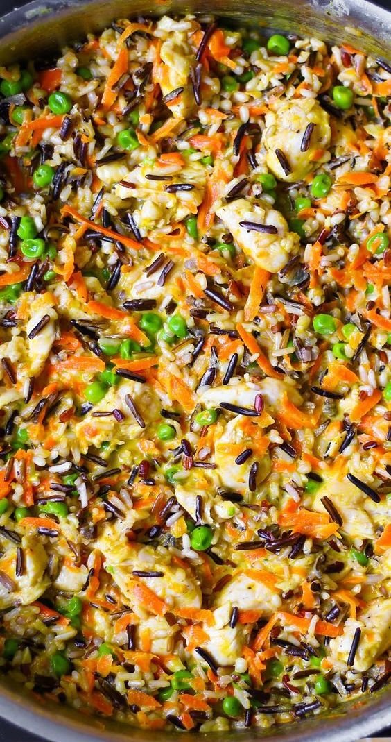 Chicken Pot Pie Wild Rice Skillet