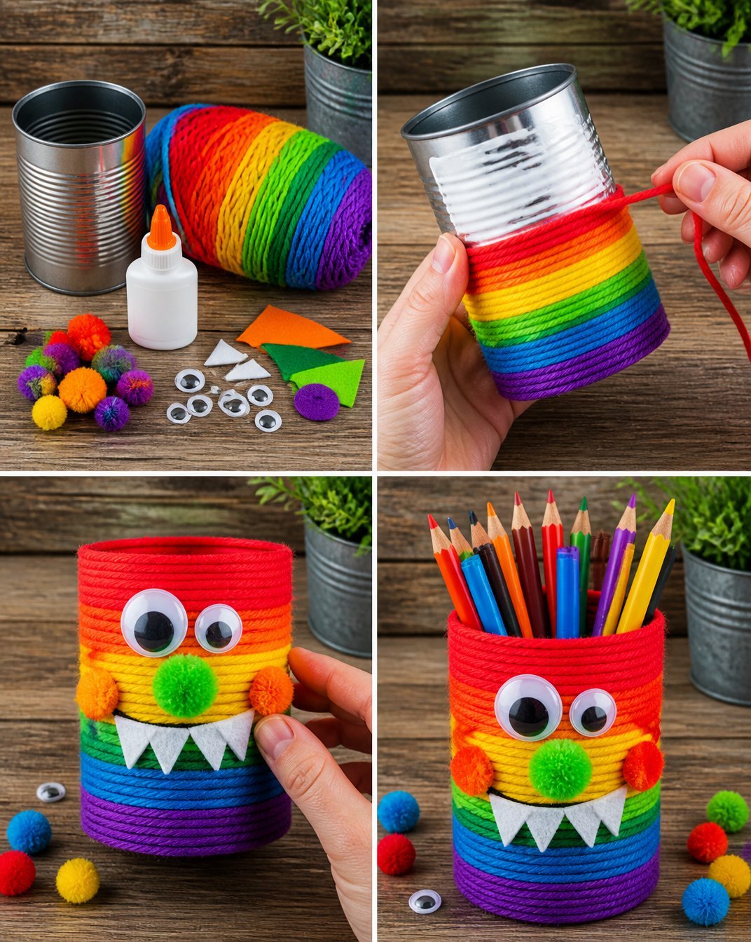 Colorful Monster Tin Can Pencil Holder 25 Colorful Monster Pencil Holder from a Tin Can