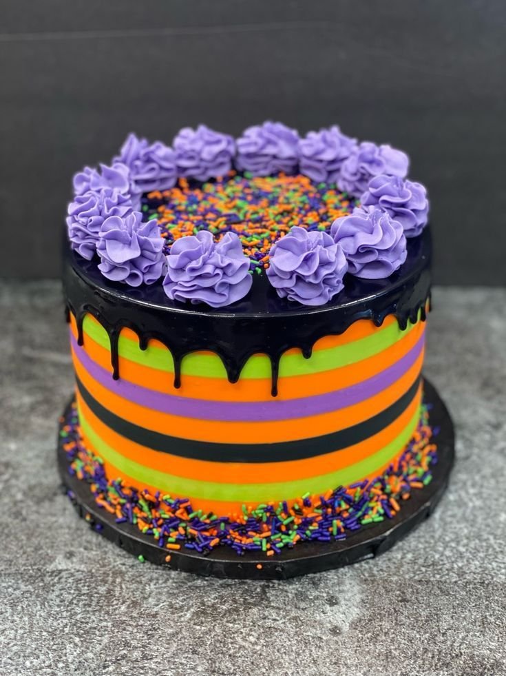 Halloween Striped Cake