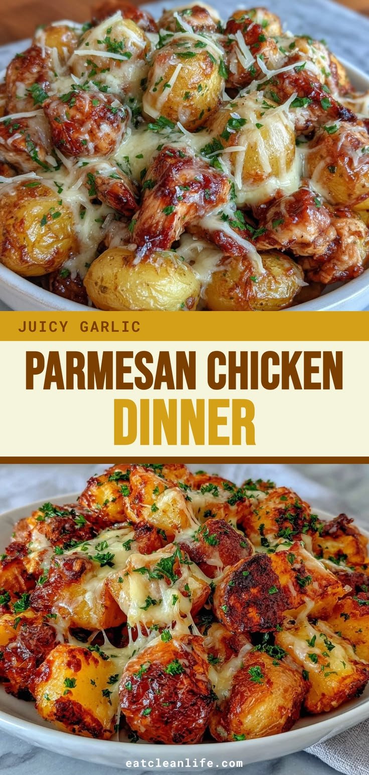 Juicy Garlic Parmesan Chicken Dinner