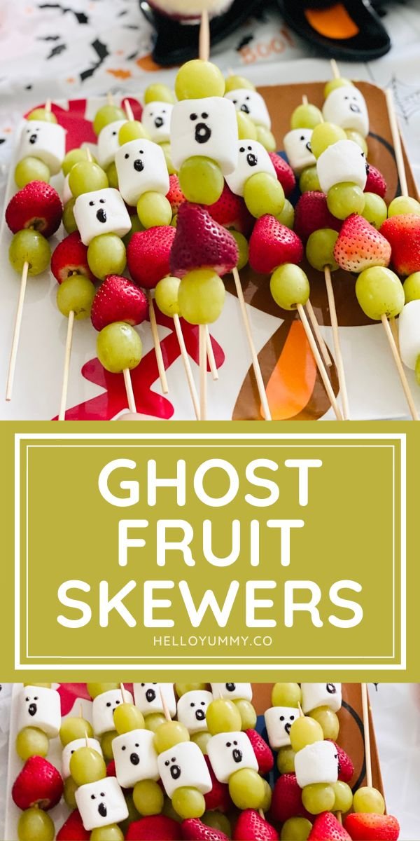 Ghost Fruit Skewers Halloween Snack