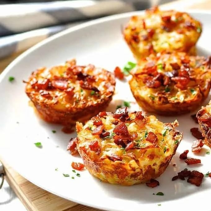 Muffins de pommes de terre r&acirc;p&eacute;es au four