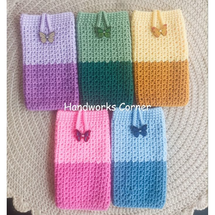 Bright Multi-Colored Crochet Cellphone Pouch 6 Multi Colored Crochet Cellphone Pouch
