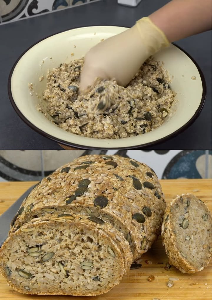 🥖 **Ein Brot aus Kernen und Haferflocken – so weich wie mit Mehl gebacken!** 🌾**✅ Zutaten:**
- 250 g Haferflocken
- 250 g gemischte Kerne (z.B. Kürbiskerne, Sonnenblumenkerne, Sesam)
- 18 g Floh...