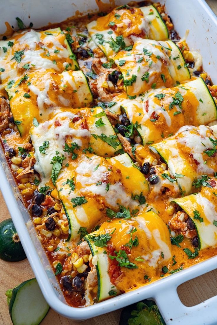 Zucchini Enchilada Roll Ups | Stuffed zucchini enchilada, Zucchini dishes, Zucchini recipes