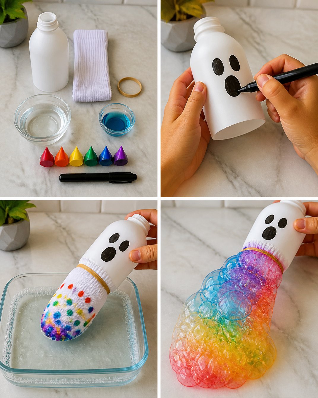 Rainbow Ghost Bubble Snake Experiment