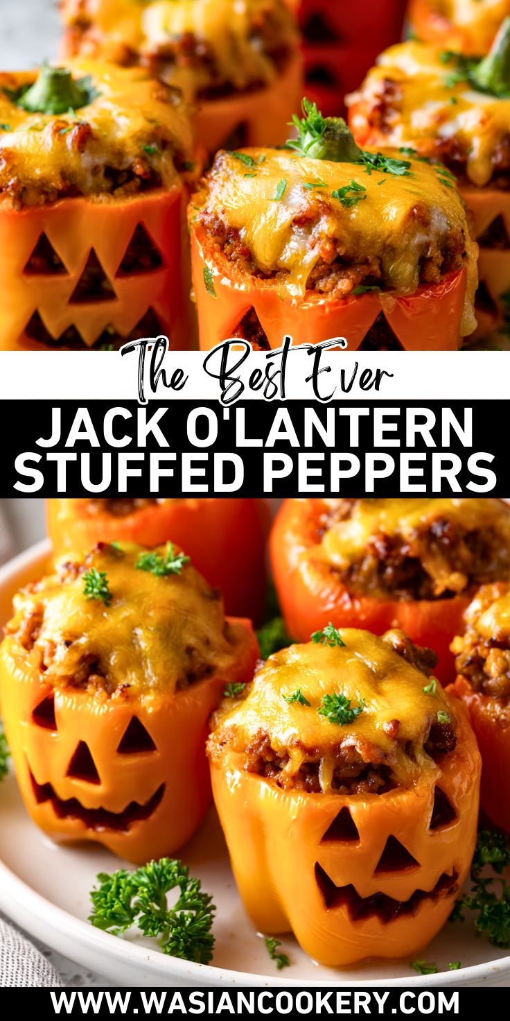 Halloween Jack-O’-Lantern Stuffed Peppers – Cute & Tasty